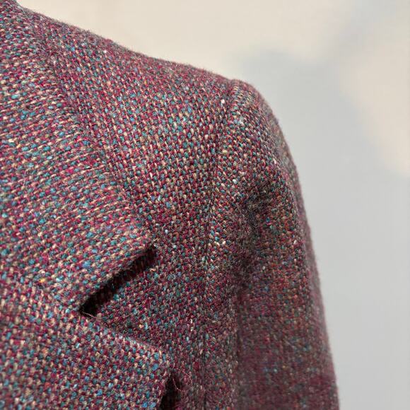 Vintage Courtenay women's wool blazer burgundy and maroon tweed, women’s size 10 - Picture 9 of 11